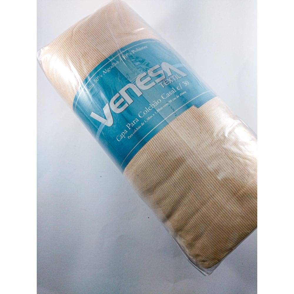 Capa Colchão Casal Padrão De Malha Com Zíper Salmão