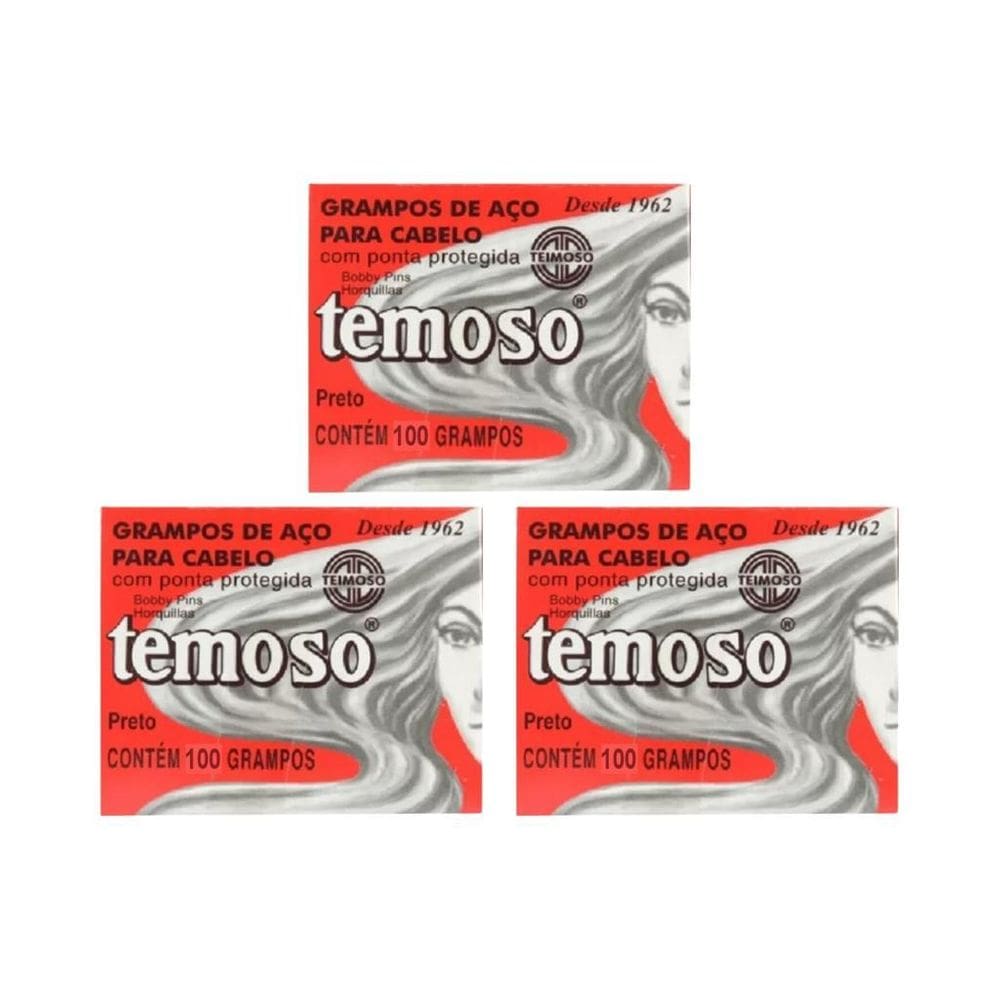 Grampo Teimoso N 5 Com 100Un Preto - Kit Com 3Un