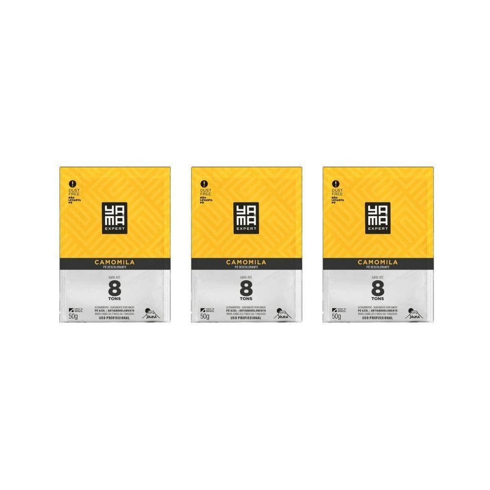 Po Descolorante Yama Camomila 50G - Kit Com 3Un