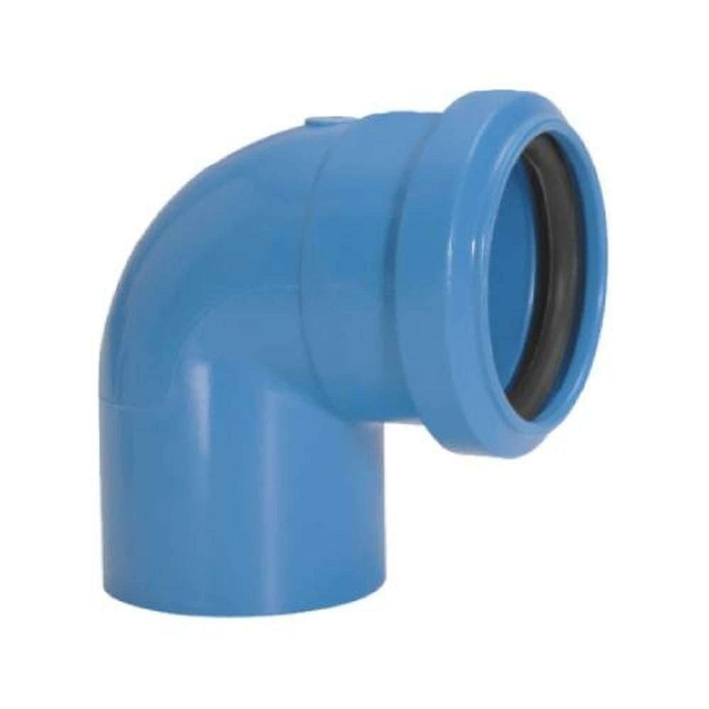 Joelho 90º Azul 38x38mm Com Anel De Vedação - Pvc Para Tubo De Descarga