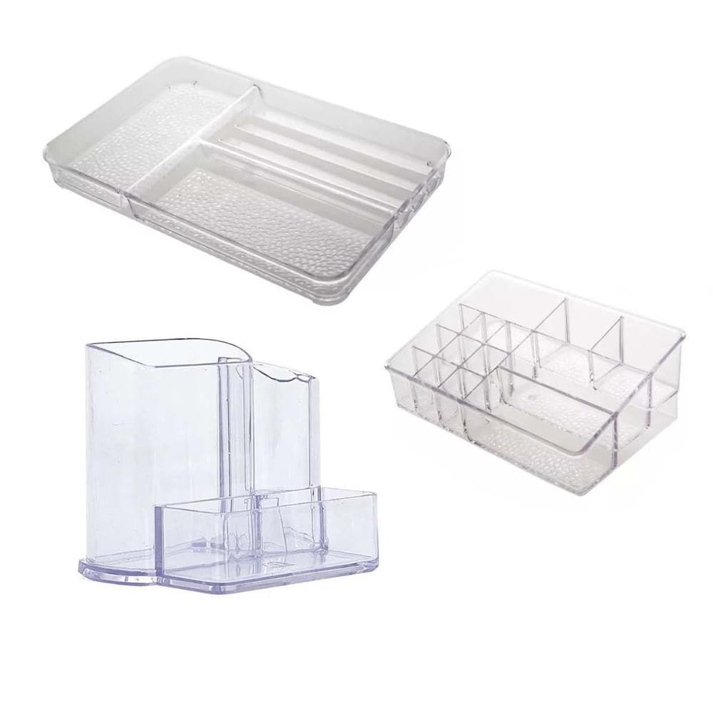 Jogo de Organizadores para Maquiagem Multiuso Decor-útil