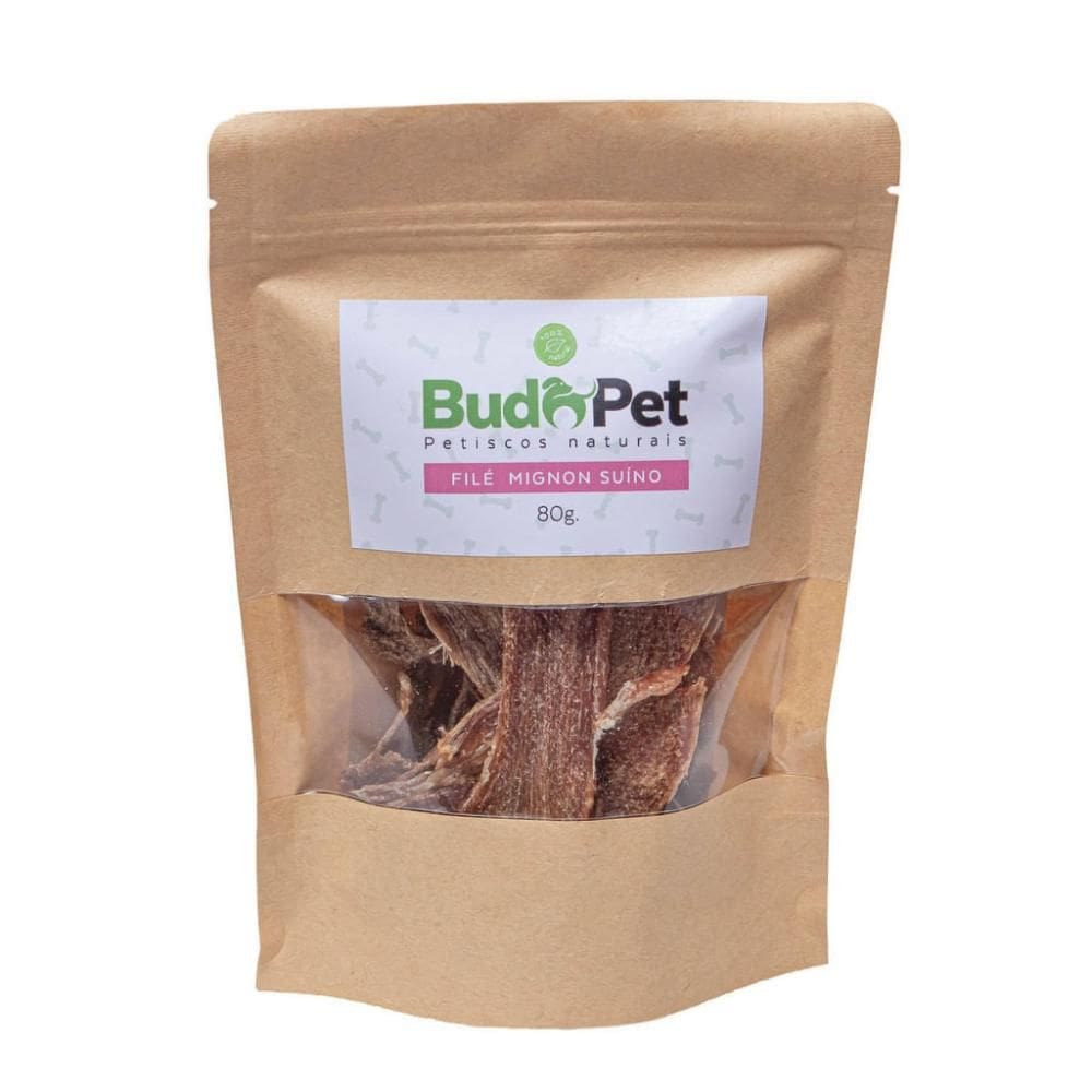 Petisco Natural Cães Gatos Budopet Filé Mignon Suíno 80G