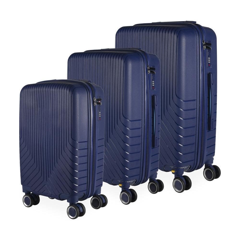 Conjunto Malas P M G Polipropileno Inquebrável Azul Marinho