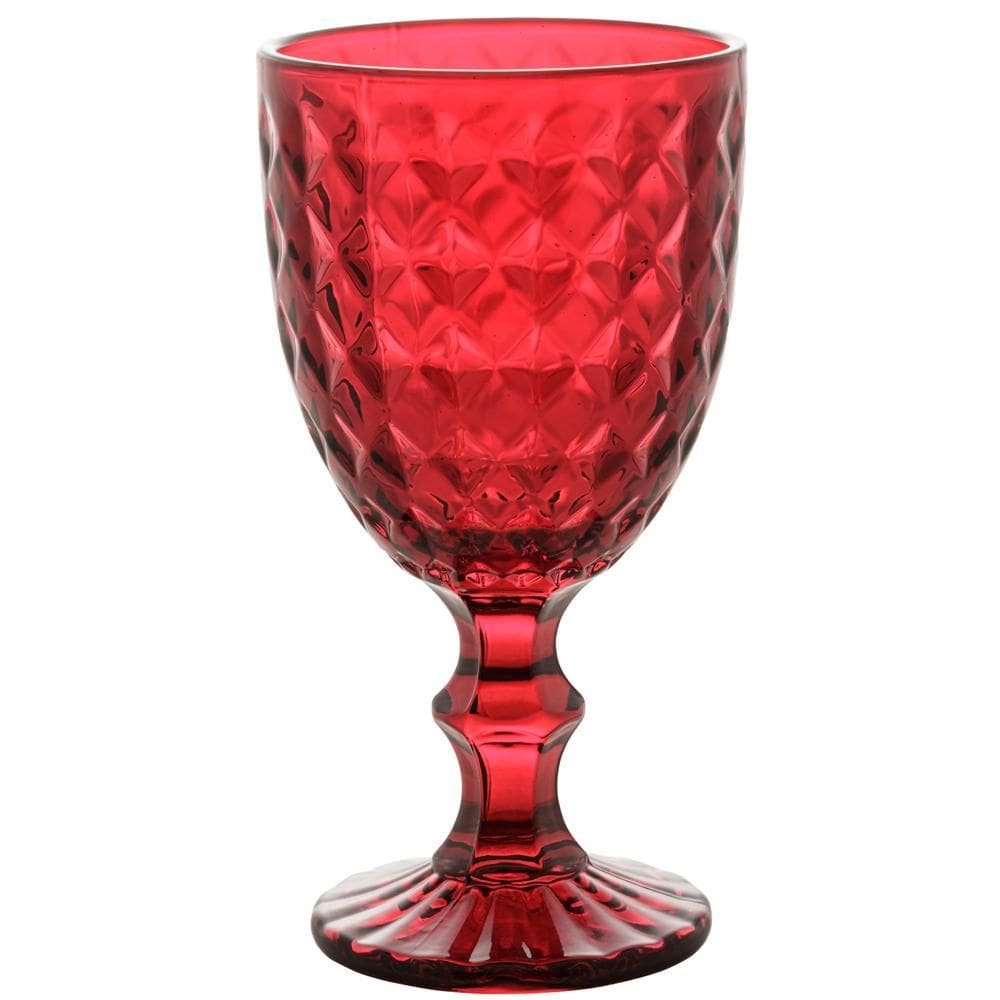 Taça Para Água Roman 345Ml Vermelha Vidro