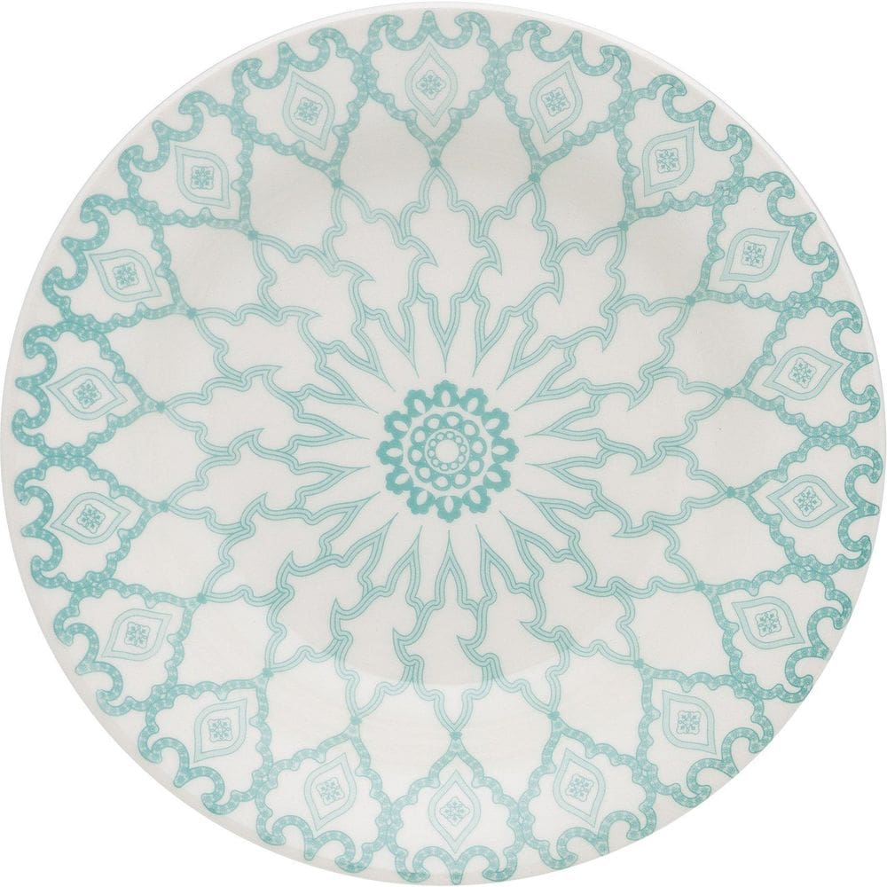 Kit 12 Pratos Fundos Donna Mandala Oxford Cerâmica 22Cm