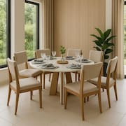 Sala de Jantar Moderna Vidro 8 Cadeiras Rubi Turim LJ Móveis