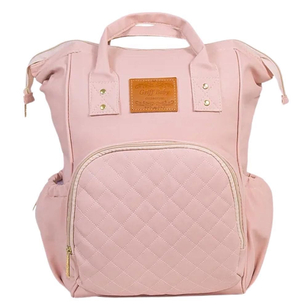 Mochila Maternidade Griff Baby Matelassê Prime Rosé