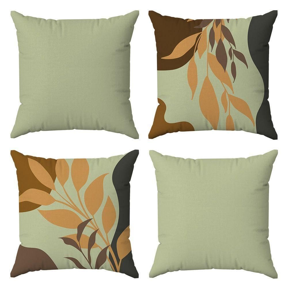 Kit Capas Almofadas Decorativas Folhas Nº7 45x45 - Id Decor