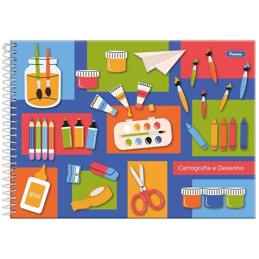 Caderno Cartografia E Desenho 48Fls Básico Azul Foroni