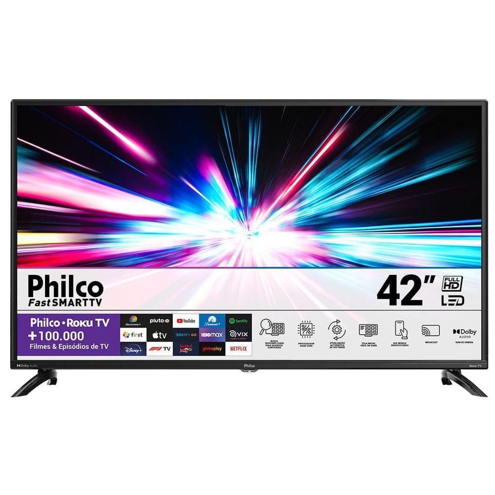 Smart 42” Philco LED Roku Dolby Áudio PTV42G6FR2CPF Bivolt