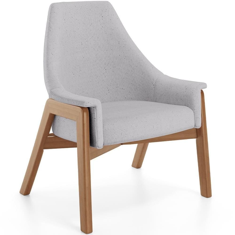 Poltrona Decorativa Sakura L02 Linho Cinza