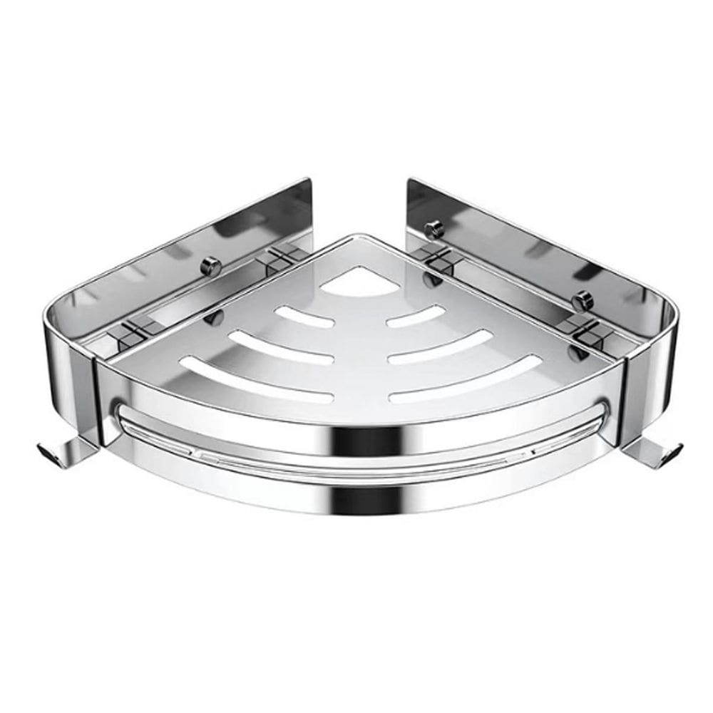 Suporte Shampoo De Canto Parede Banheiro Aço Inox - Cromado