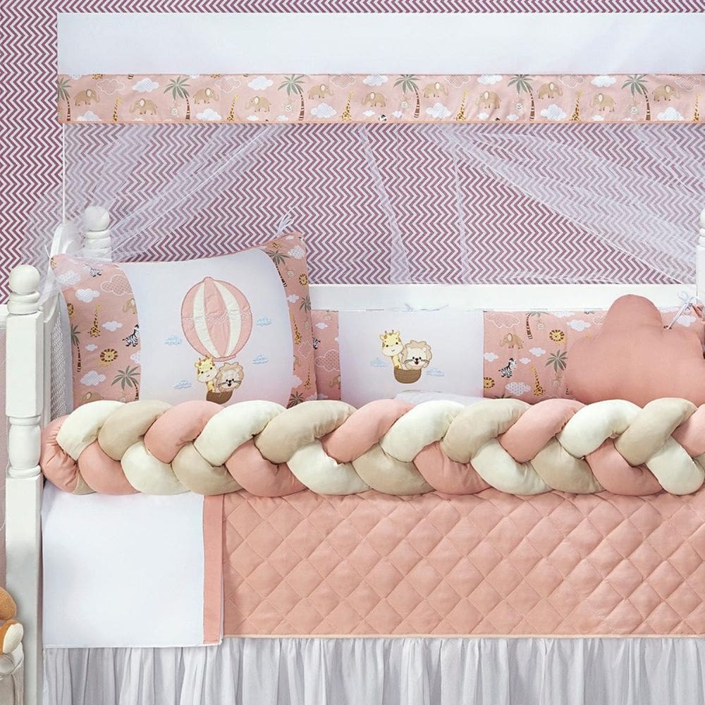 Kit Berço Safari Menino 11 Peças Estampado Bichinhos +