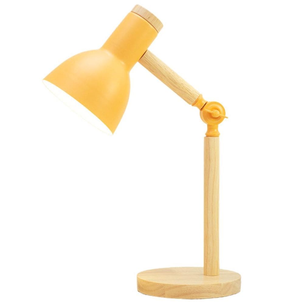 Luminária Mesa Abajur 45Cm Articulada Retrô Madeira Gimpo