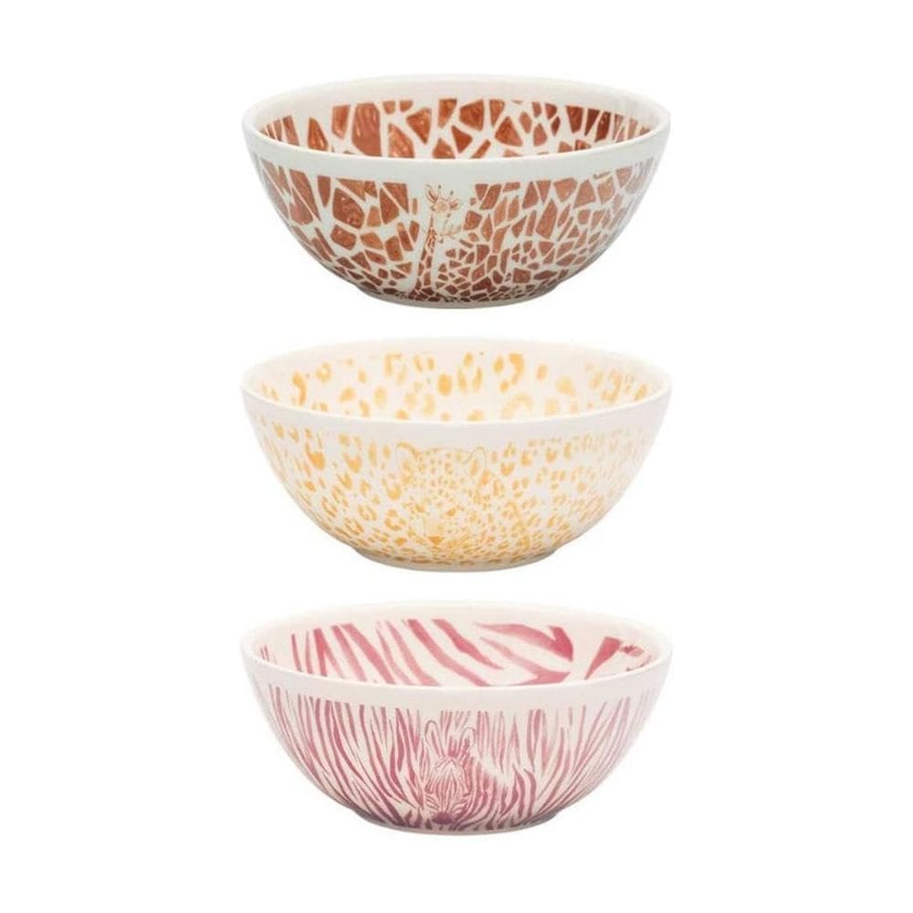 Jogo de 3 Tigelas Bowl 16 Cm Diverso Zoo Ceramica Oxford