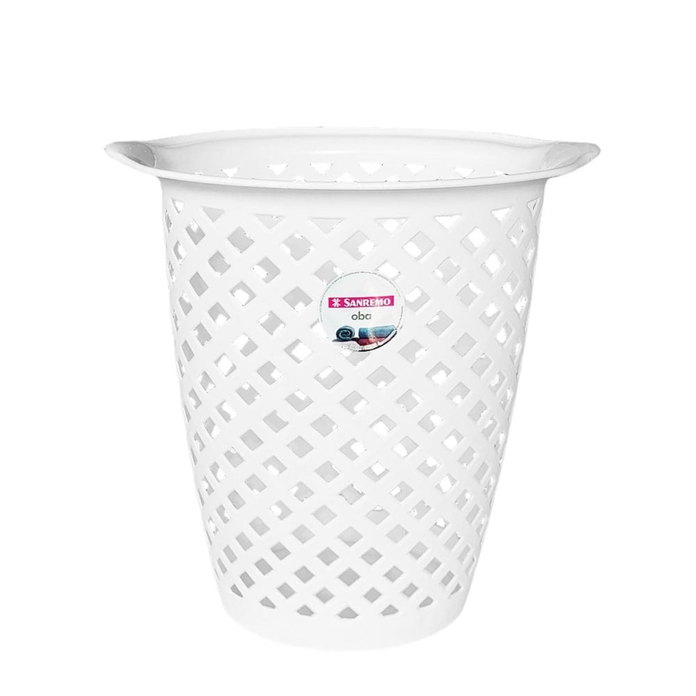 Cesto de Roupa Plástico 30 Litros Lavanderia Banheiro Branco - SR620 Sanremo