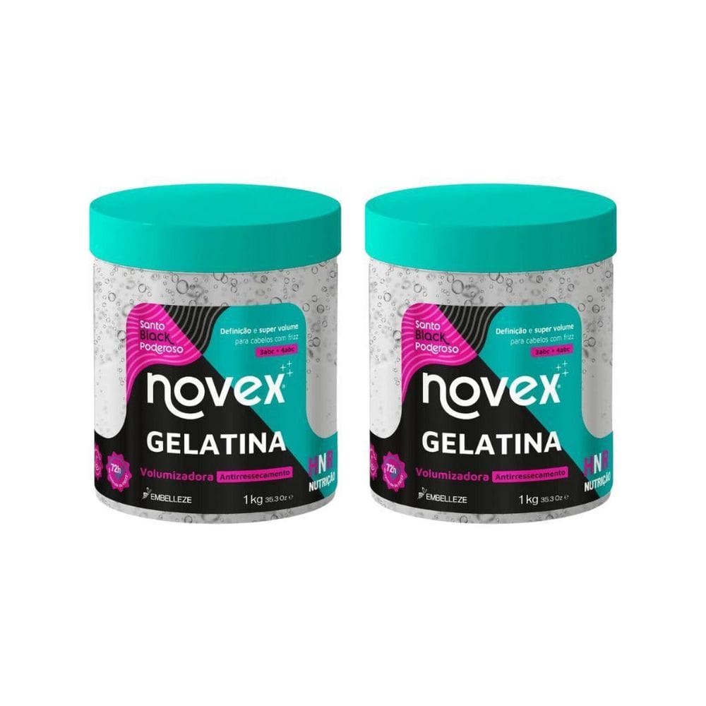 Gelatina Capilar Novex 1000G Santo Black Volumizadora - 2Un