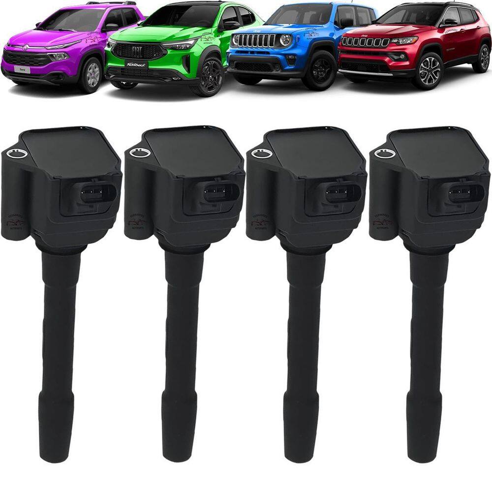 Kit 4 Bobina Ignição Fastback Toro Jeep Renegade Compass 1.3