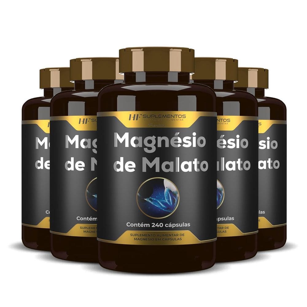 5X Magnésio De Malato Premium 240Caps Hf Suplementos