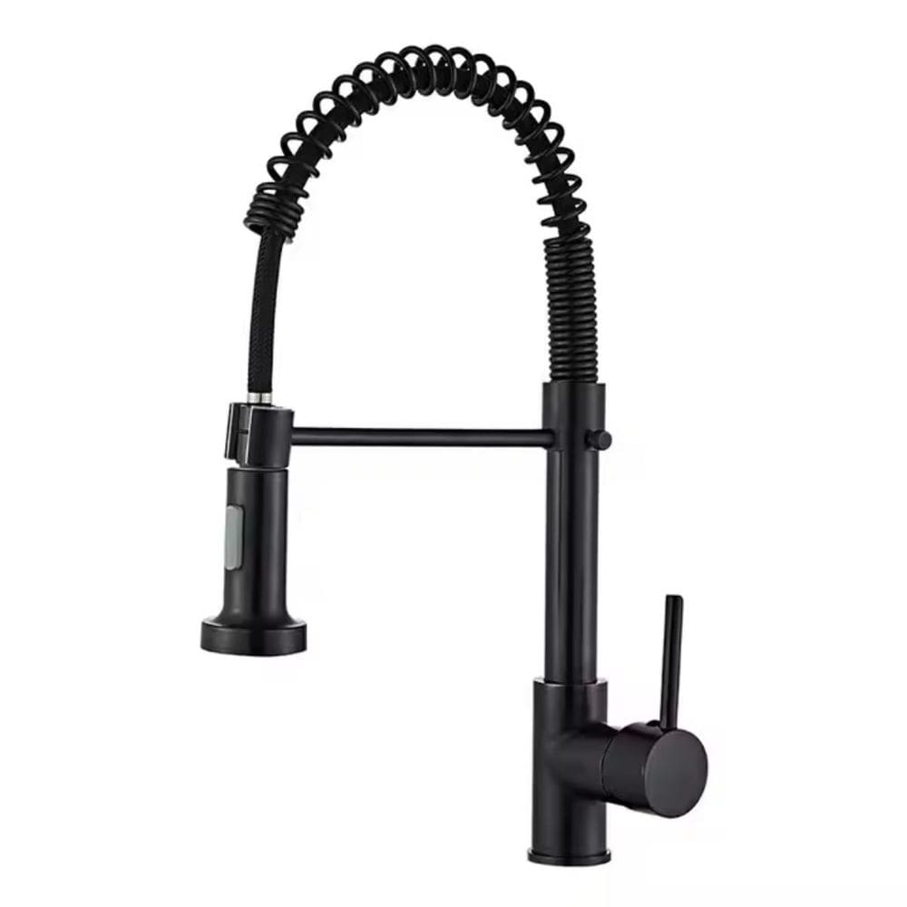 Torneira Extensível Com Mola Aço Inox Preta