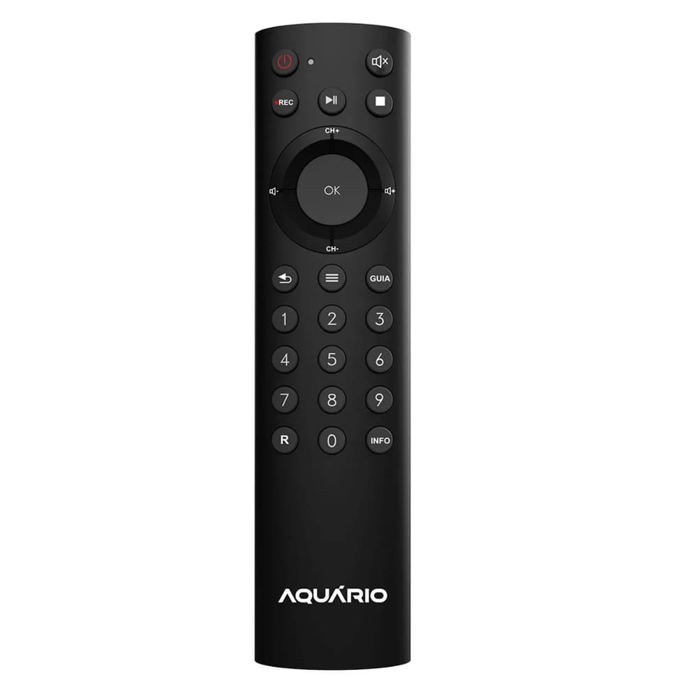Controle Remoto Preto para Conversor DTV-9000 - Aquário