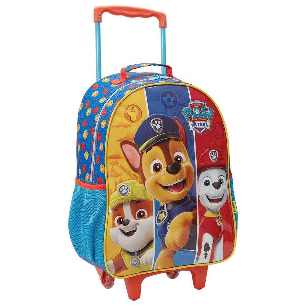 Mochila Escolar Patrulha Canina Mala Infantil Rodinhas 14L
