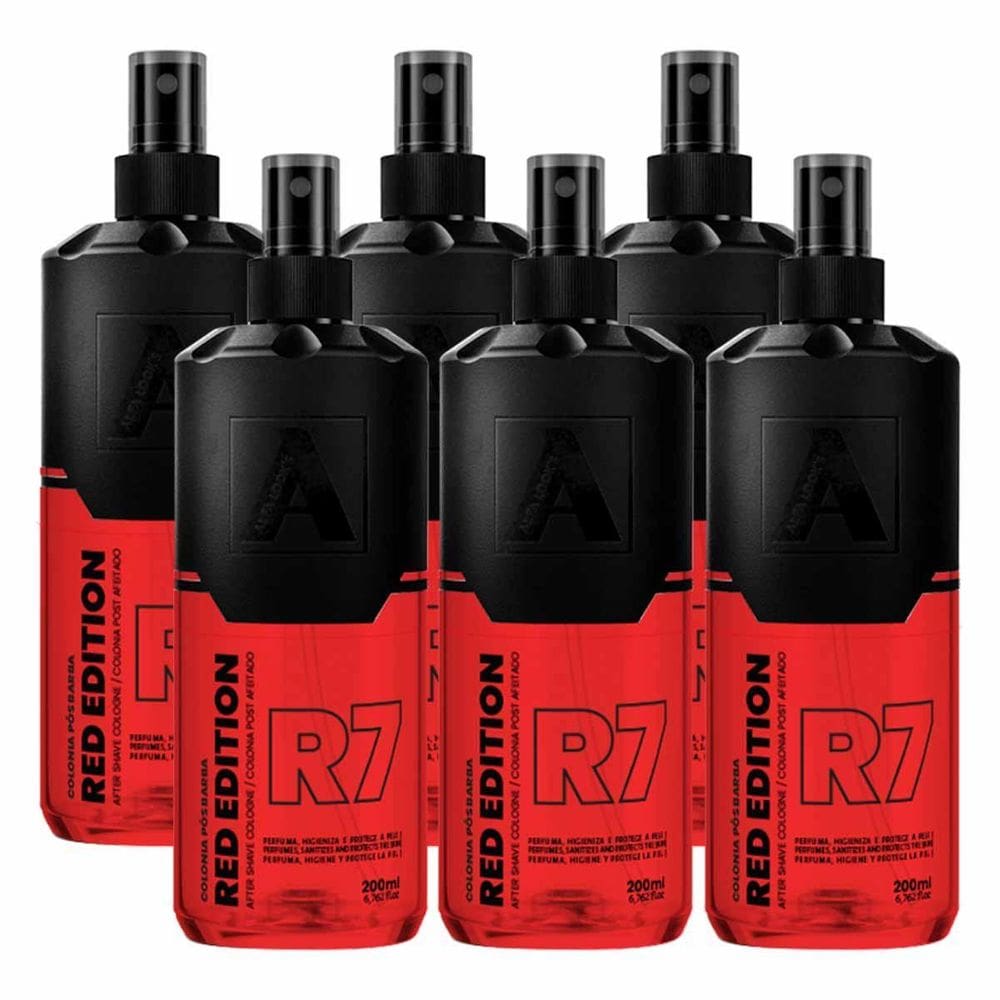 Kit 6X Loção Pós Barba Red Edition R7 200Ml Alfa Looks