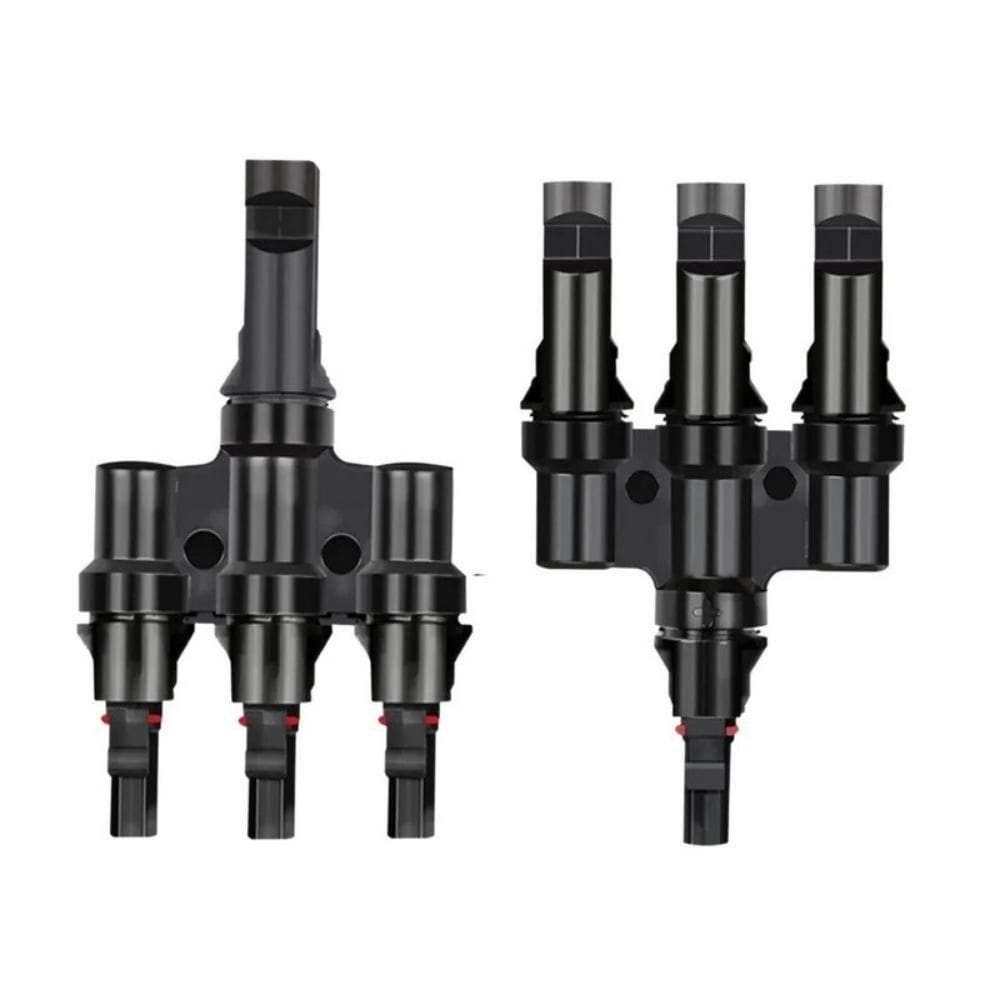 10X Conector Mc4 3 Vias Y Cabo Para Ligação - Par