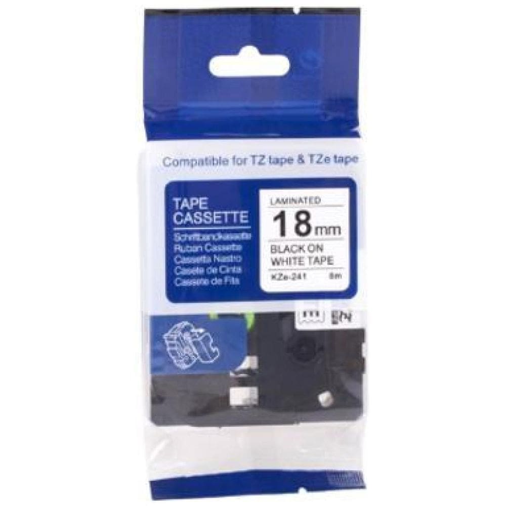 Fita Compatível Brother Tze-241 Branca 18Mm