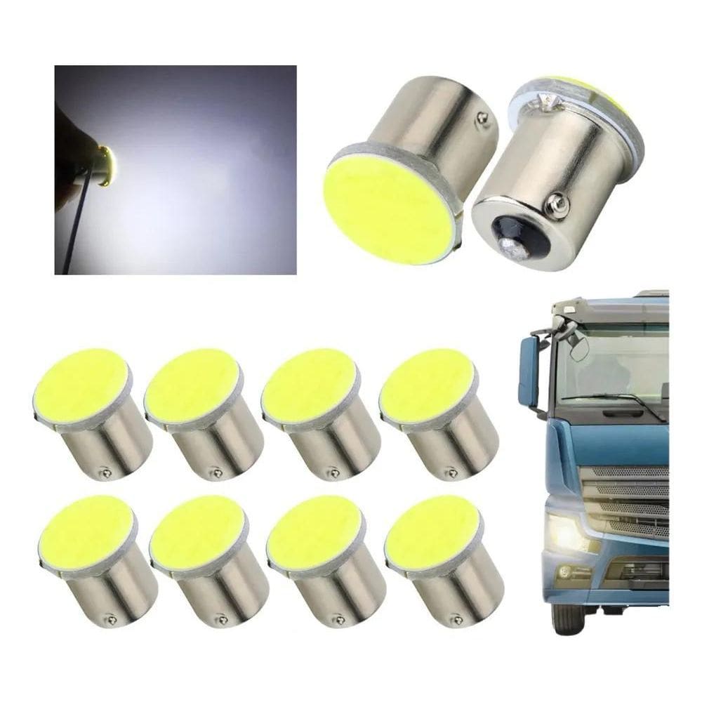 Kit 10 Lampada Cob Led Ba15S Bay15 1 2 Polo 24V
