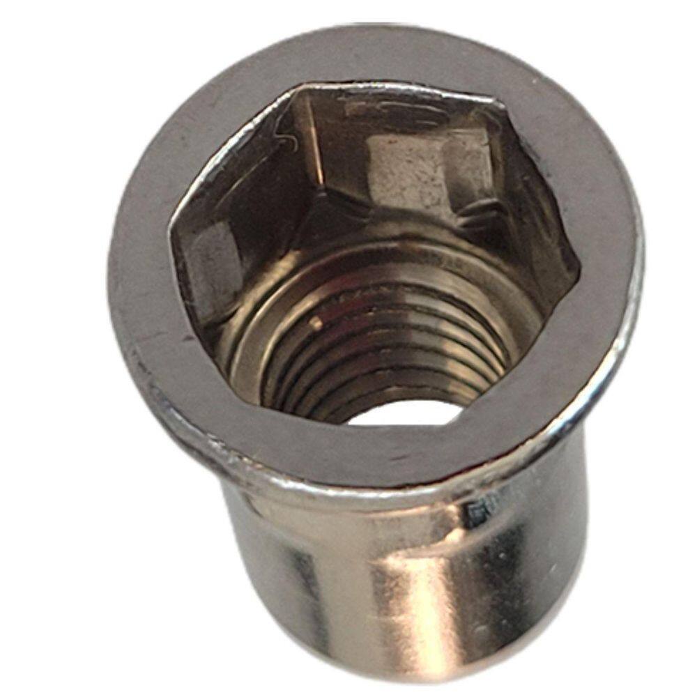 Rebite Rosca M8 Inox Porca Repuxo C/Aba Semi Sextavado 10 Un