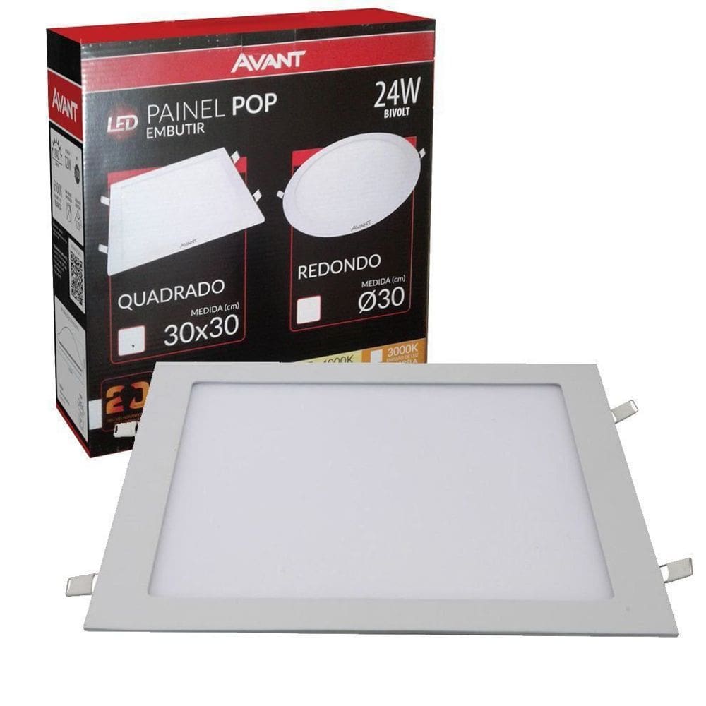 Plafon Led Embutir 24W Branco Bivolt - Avant