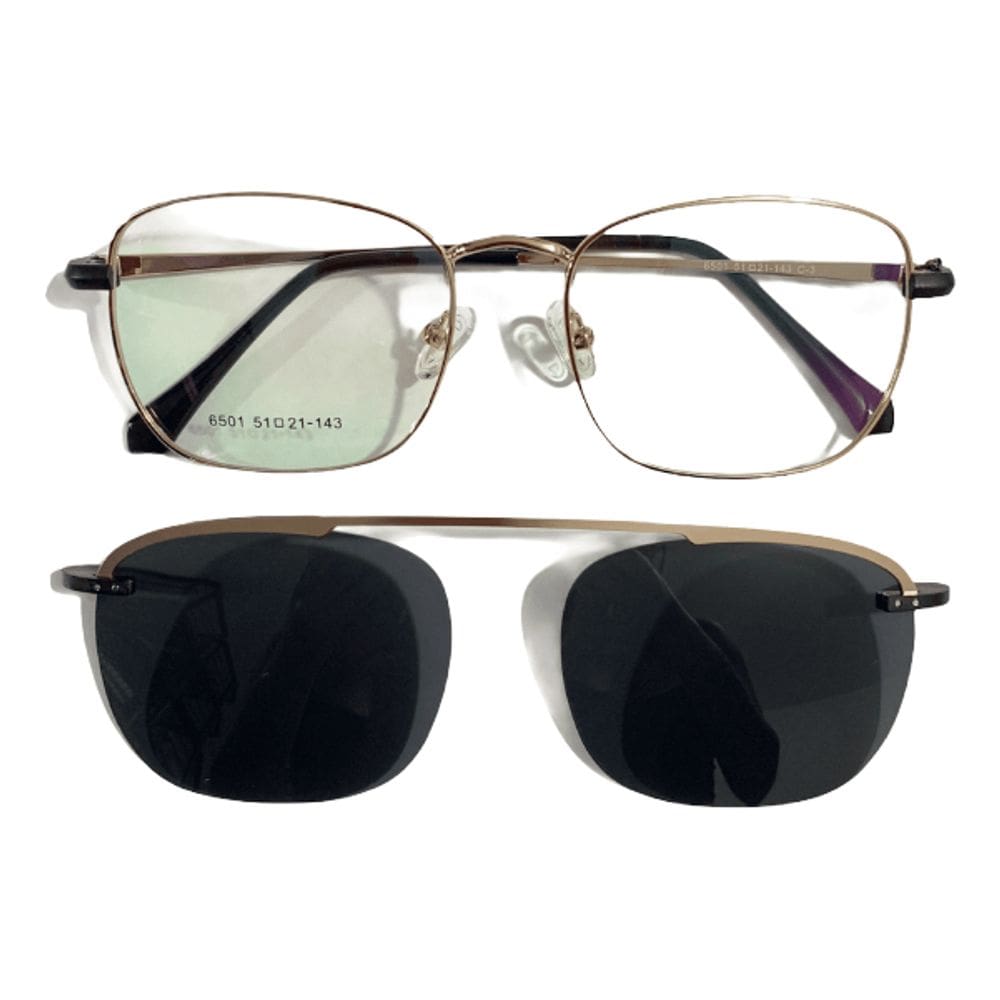 Armação De Metal + 1 Lente Clip On Preta Polarizada