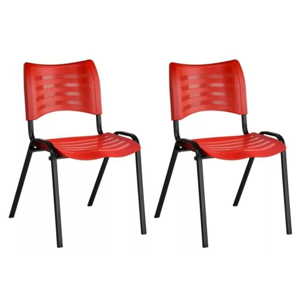 Kit 2 Cadeiras Prisma Iso Fixa Desmontável Empilhavel