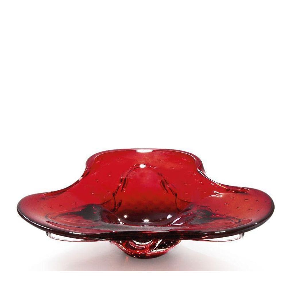 Centro De Mesa Em Cristal Murano Vermelho - São Marcos 44Cm