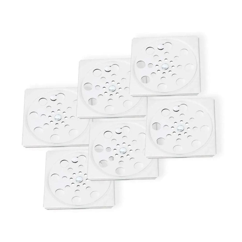 Kit 6 Un Grelha Quadrada Rotativa Aço Inox 15Cm Central