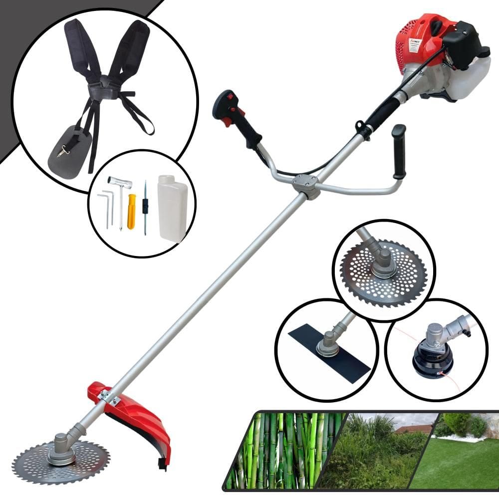 Roçadeira Aparador de Grama À Gasolina Anmax CG520P TB 52cc 2,2HP de Potência 10.000rpm Multifuncional Completa + Lâmina Circular 40 Dentes Vídea