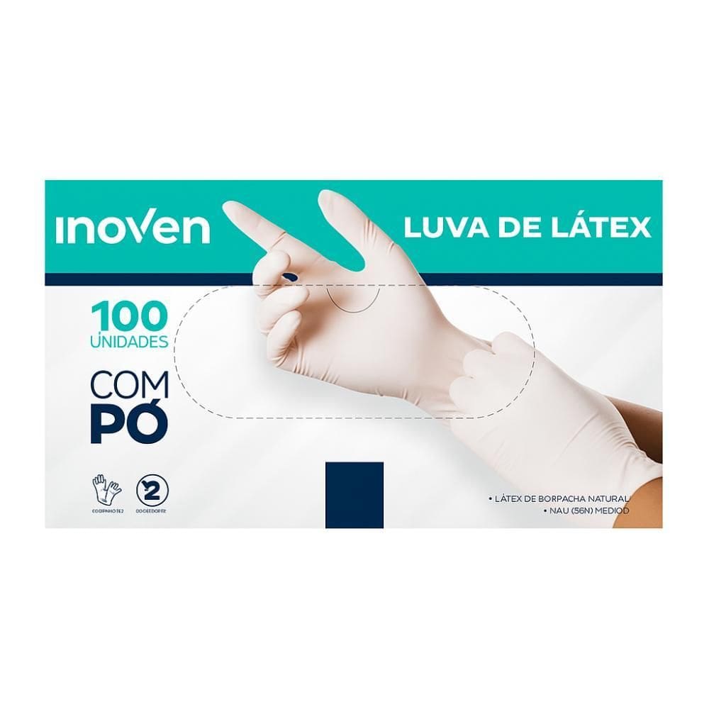 Luvas De Látex Com Pó Caixa Com 100 Unidades