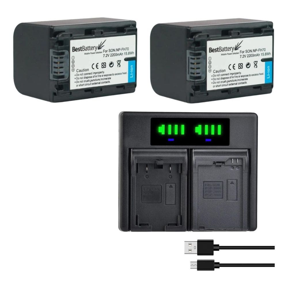 Kit 1X2 Np-Fh70 Sony Hdr-Ux5E, Xr100, Dcr-Hc51, Dvd106E0