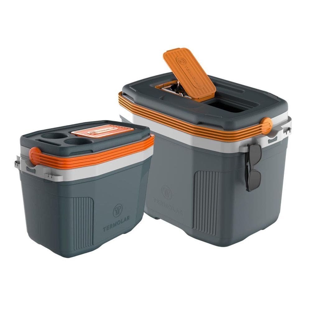 Kit 2 Caixas Térmicas Cooler 32L E 20L Alça E Acesso Rápido