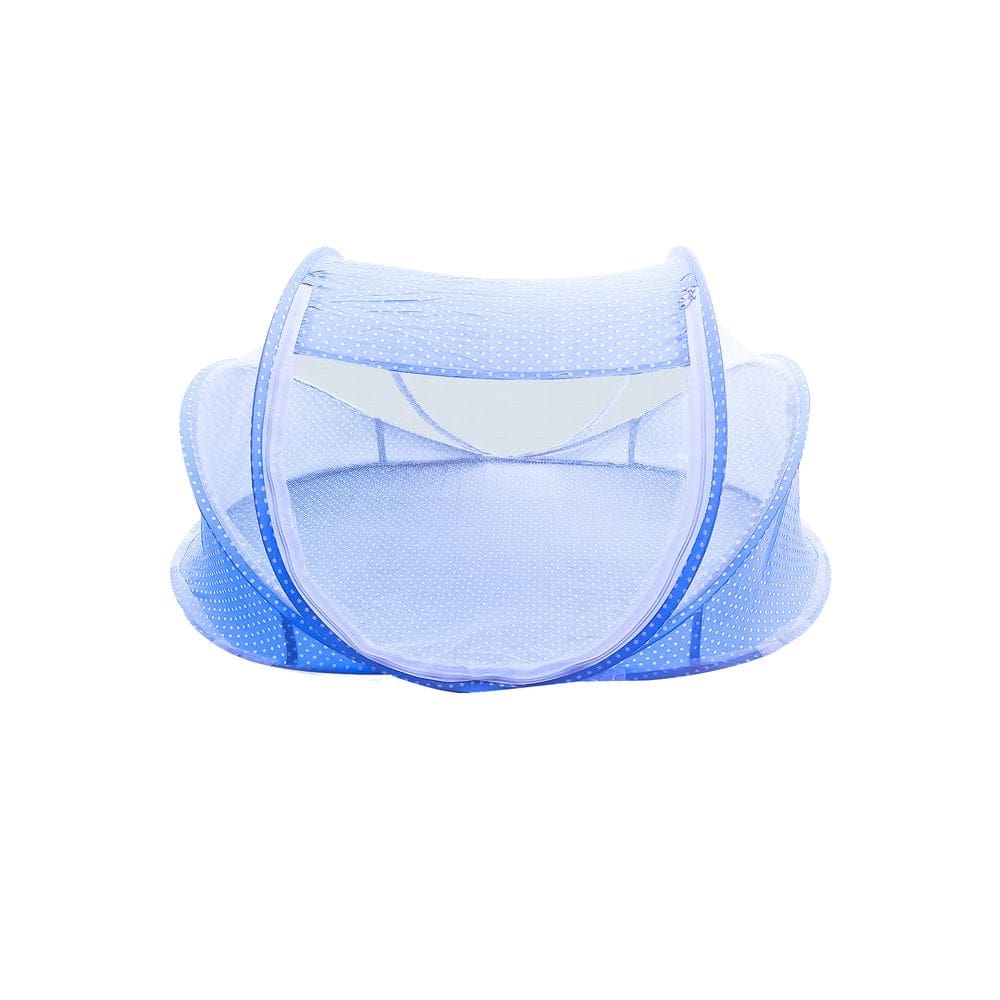 Cama Berço Mosquiteiro Dobrável Azul Conforto Bebe