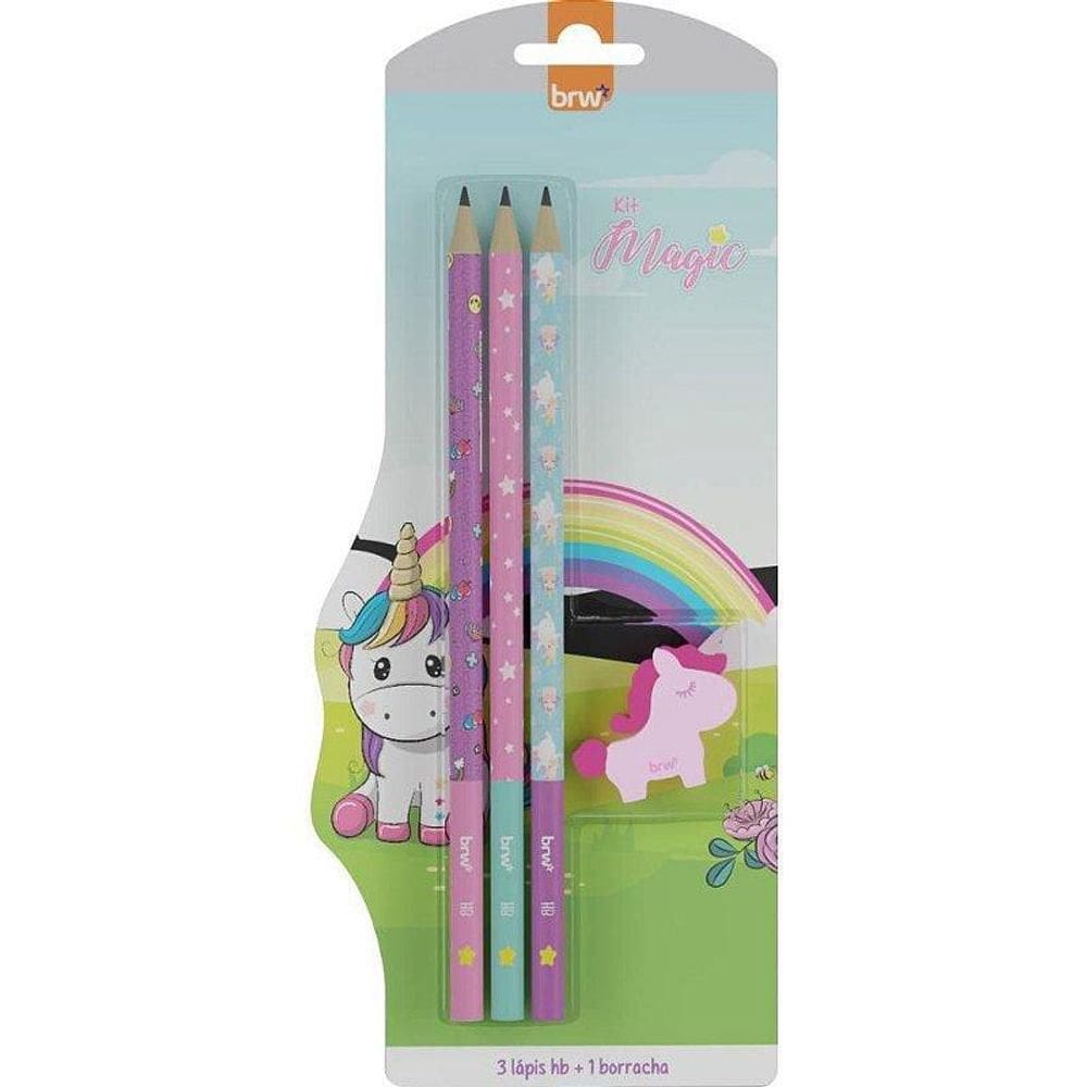 Kit Escolar Magic 3 LÁPIS Estampados Magic KT1000