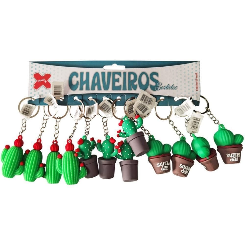 Chaveiro Cactos 5Cm 12 Unid - Make+