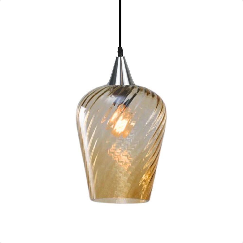 Pendente Taschibra Monalisa G Rigato Âmbar E27 Bivolt Prata