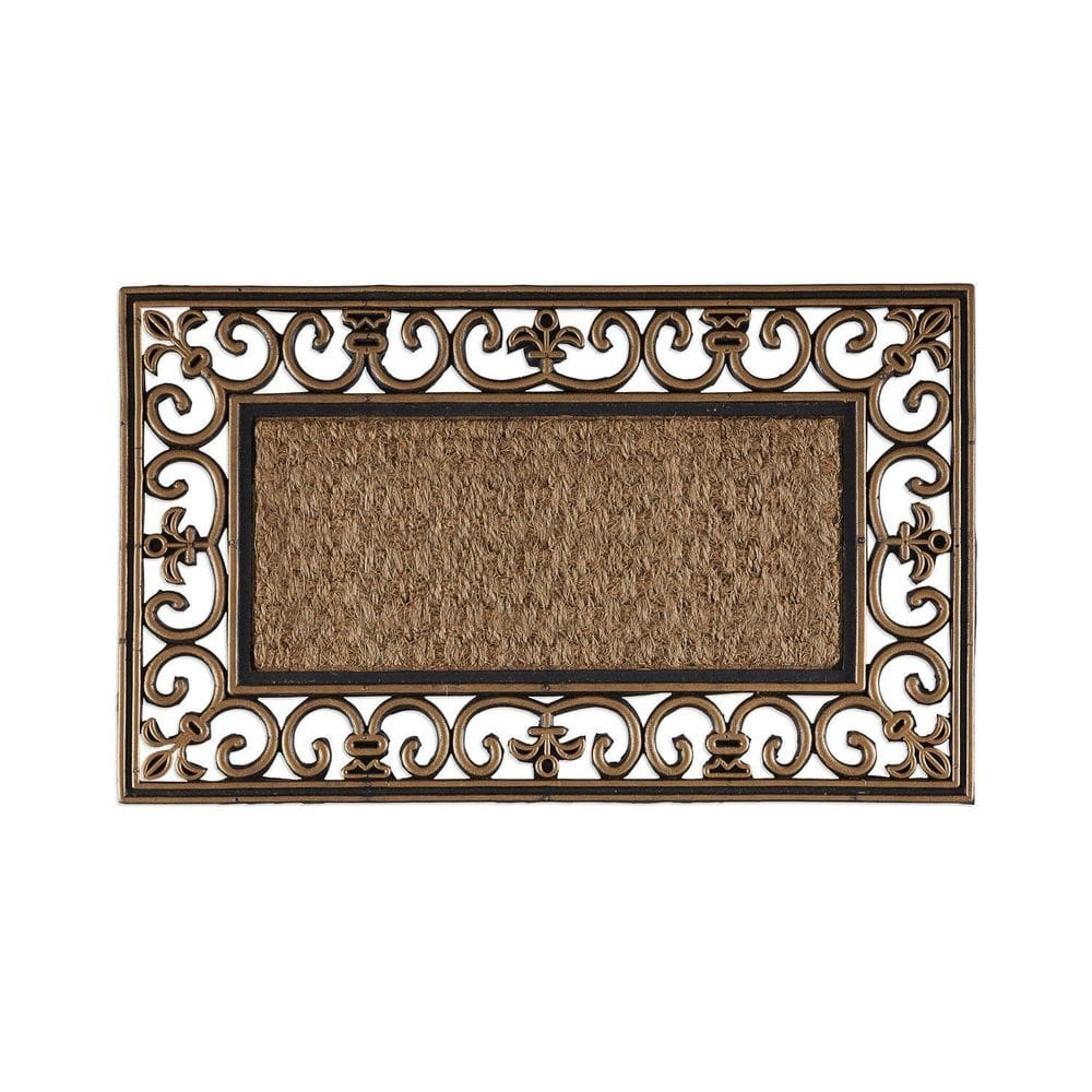 Capacho Antiderrapante Fibra De Coco Dourado 45X75Cm - Kacyu