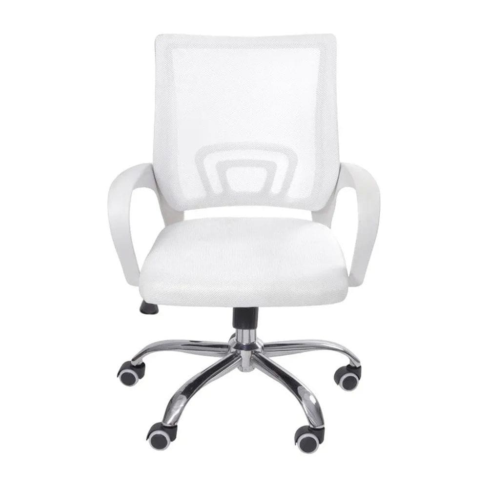 Cadeira De Escritório 3310 tok Branca Com Estofado Rodizio