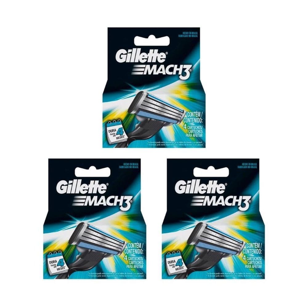Carga Barbeador Mach3 Tradicional Com 4Un - 3Un