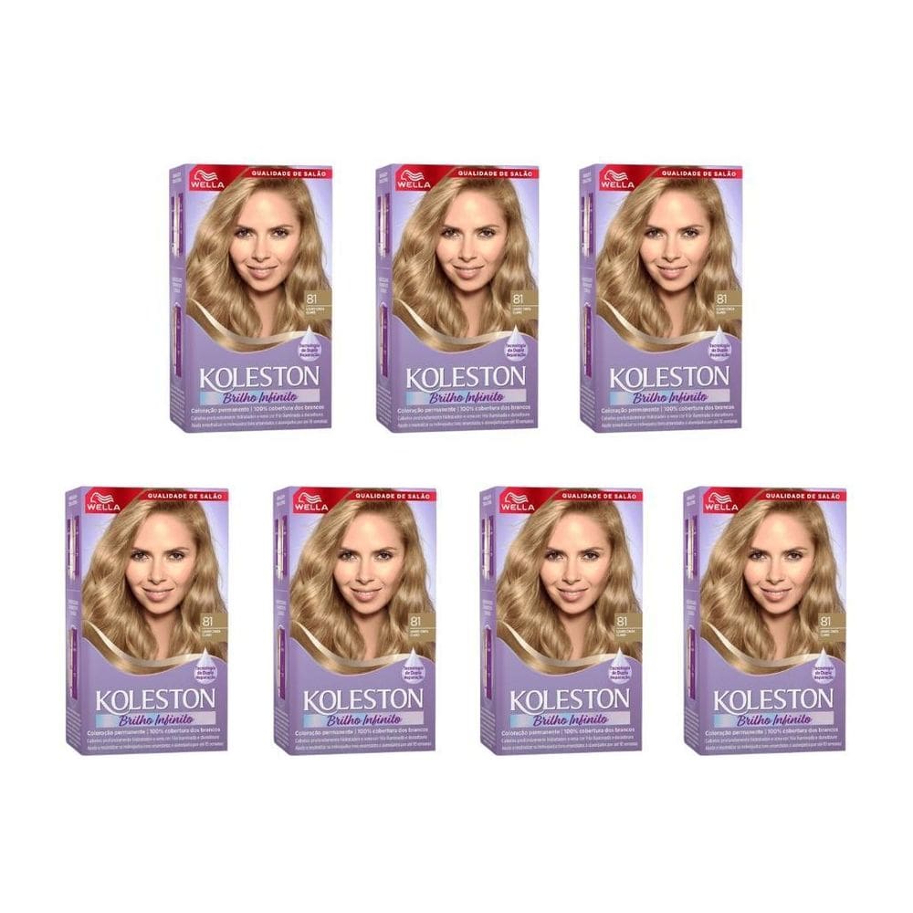 Coloraçao Koleston 81 Louro Cinza Claro-Kit C/7Un