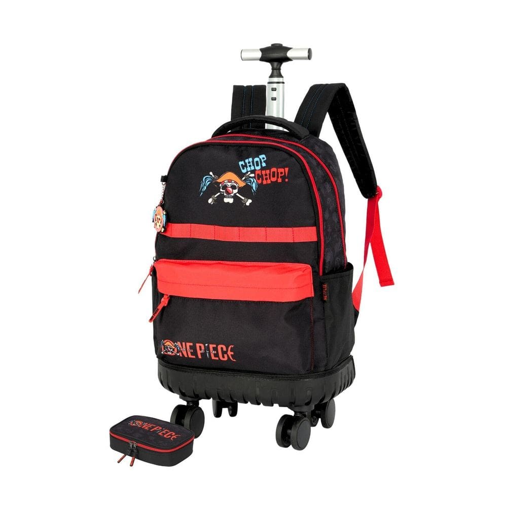 Kit Mochila Rodas + Estojo Box One Piece - Vermelho