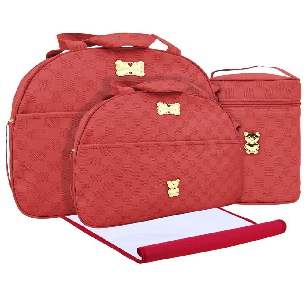Kit Bolsas Maternidade Mave Baby Prime Gold Vermelho
